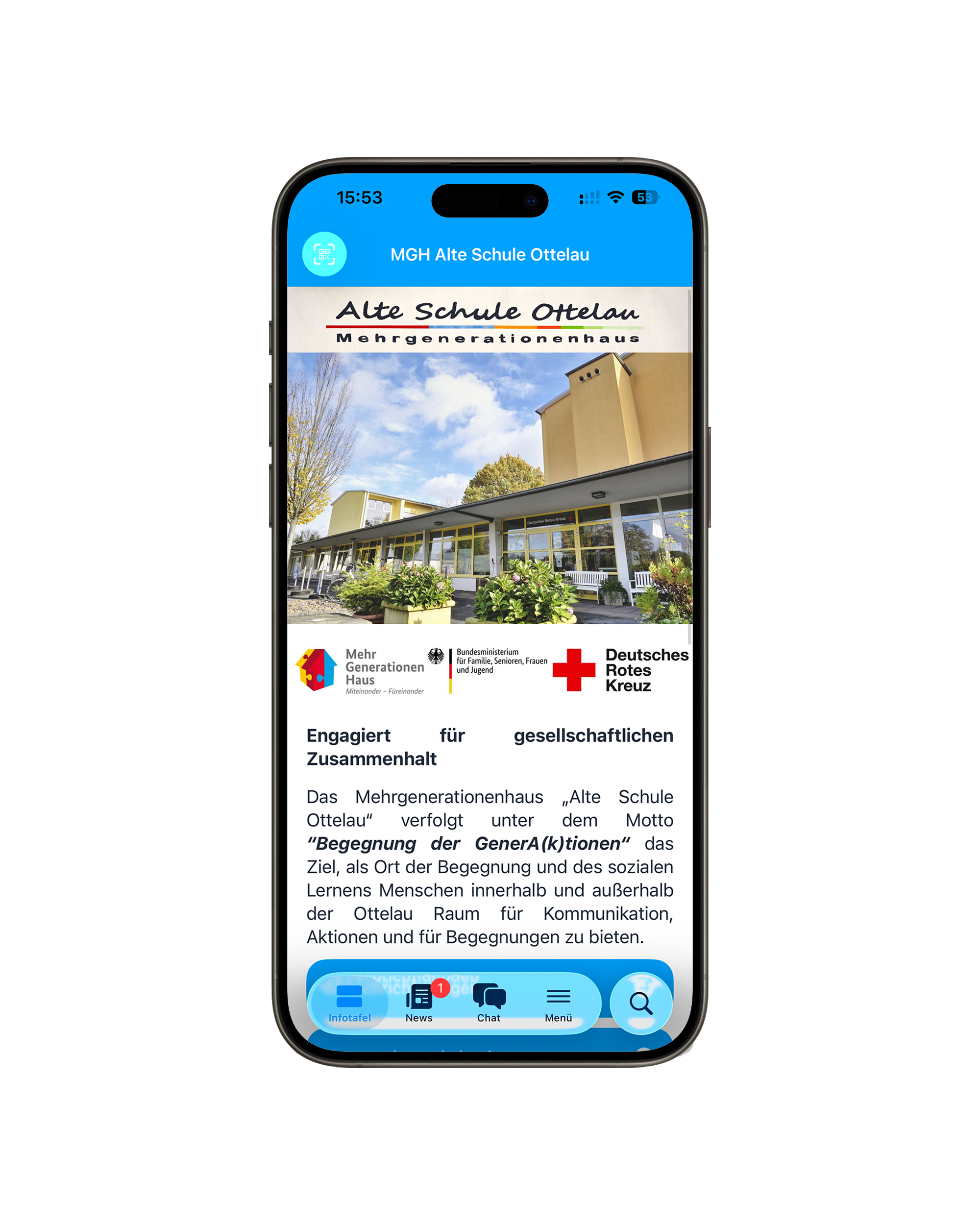 Ansicht der MGH-App - Beispiel MGH Ottelau