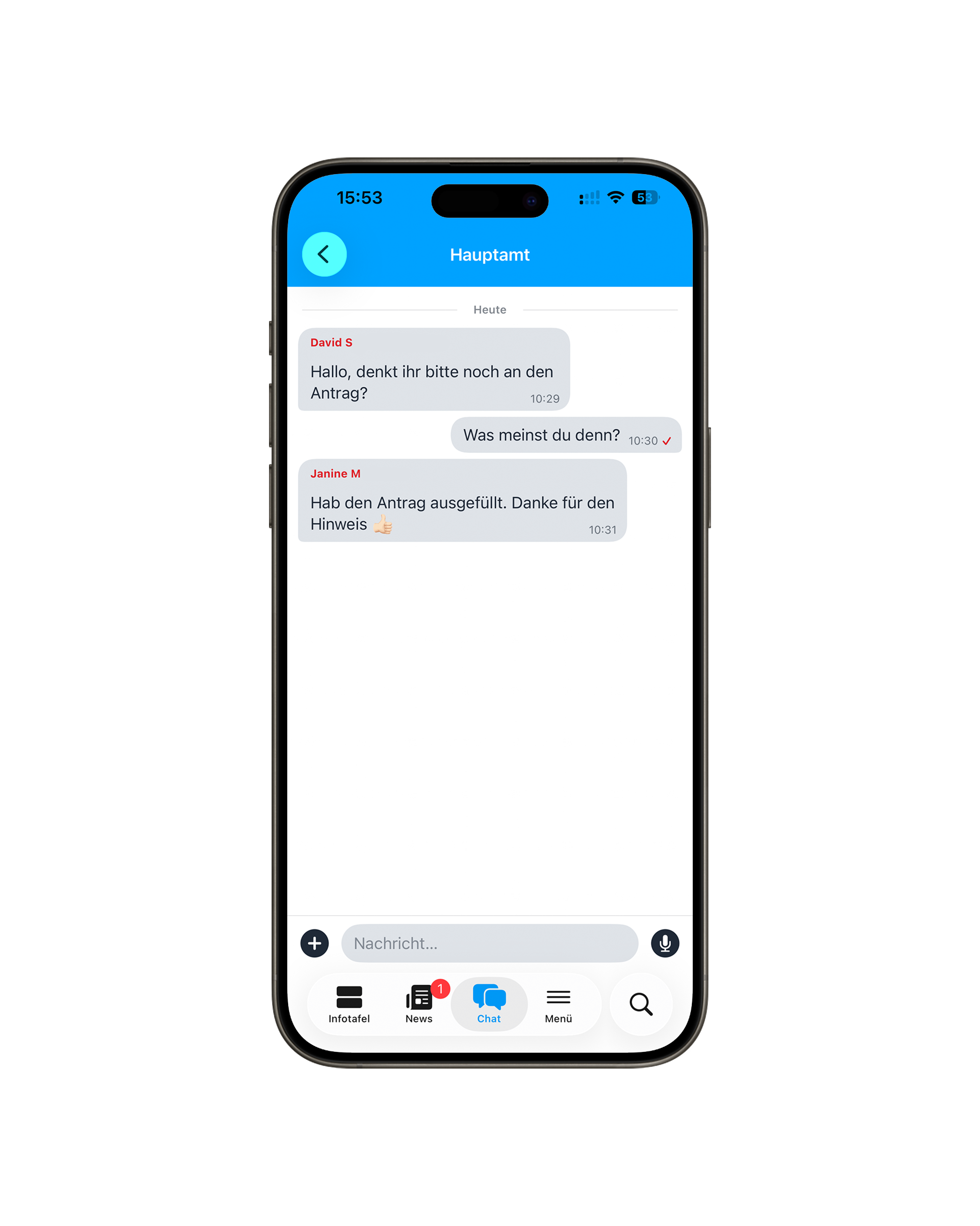 Ansicht der MGH-App - Beispiel MGH Ottelau